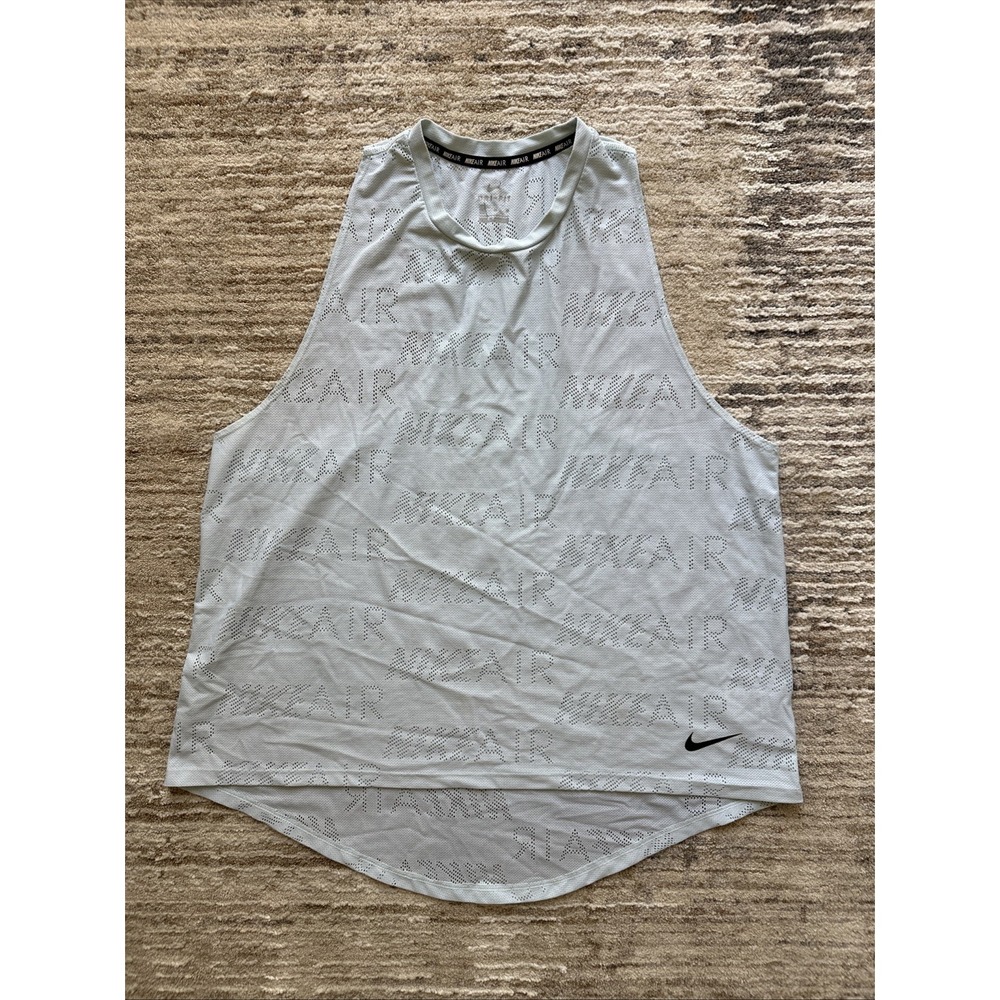 Nike Dry Fit Women Standard Fit Running Tank Size XL Green CT6955-336 Workout